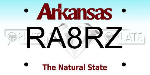 RA8RZ Arkansas License Plate