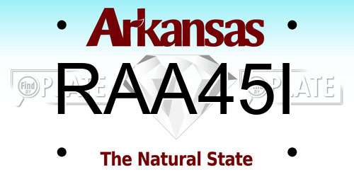 RAA45I Arkansas License Plate