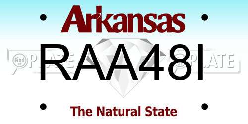 RAA48I Arkansas License Plate