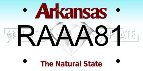 RAAA81 Arkansas License Plate