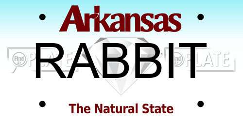 RABBIT Arkansas License Plate