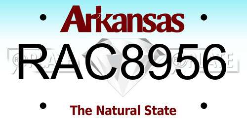 RAC8956 Arkansas License Plate