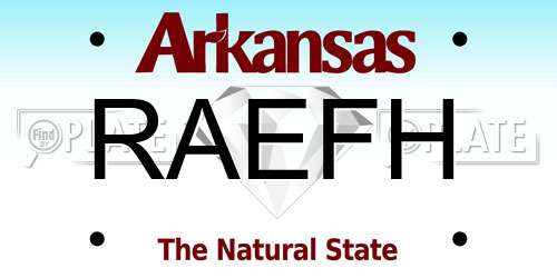 RAEFH Arkansas License Plate