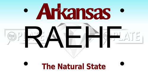 RAEHF Arkansas License Plate