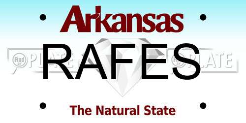 RAFES Arkansas License Plate