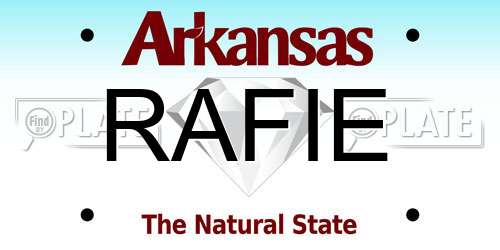 RAFIE Arkansas License Plate