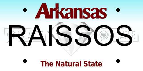 RAISSOS Arkansas License Plate