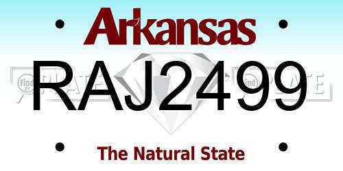 RAJ2499 Arkansas License Plate