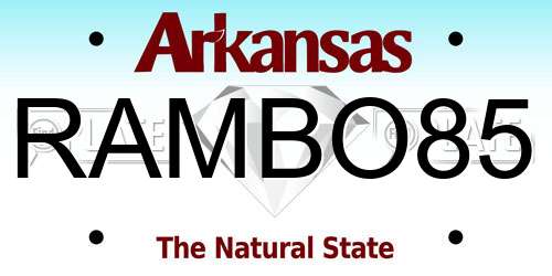 RAMBO85 Arkansas License Plate