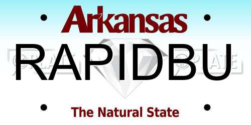 RAPIDBU Arkansas License Plate