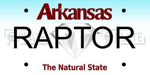 RAPTOR Arkansas License Plate