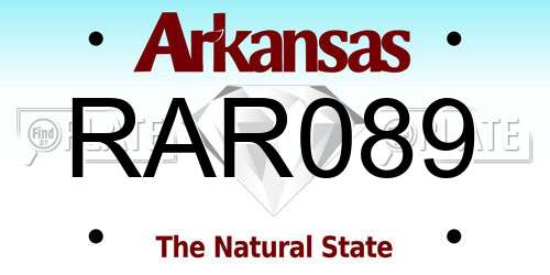 RAR089 Arkansas License Plate