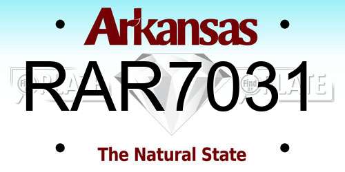 RAR7031 Arkansas License Plate
