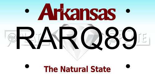 RARQ89 Arkansas License Plate