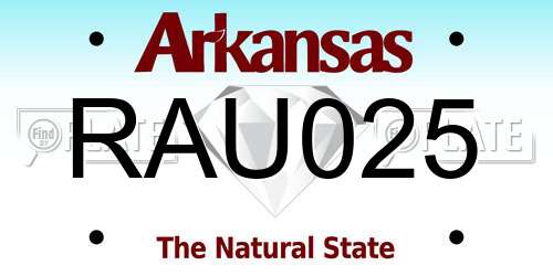 RAU025 Arkansas License Plate