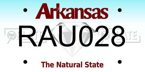 RAU028 Arkansas License Plate
