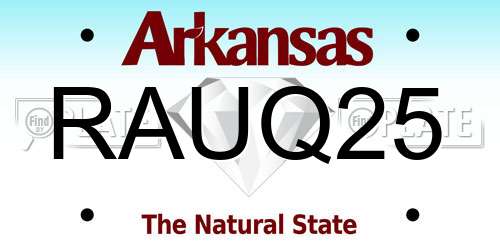 RAUQ25 Arkansas License Plate