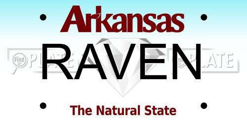 RAVEN Arkansas License Plate