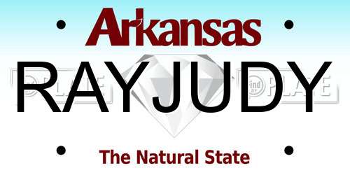 RAYJUDY Arkansas License Plate