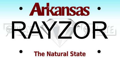 RAYZOR Arkansas License Plate