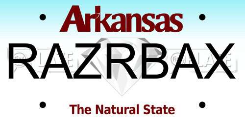 RAZRBAX Arkansas License Plate