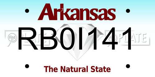 RB0I141 Arkansas License Plate