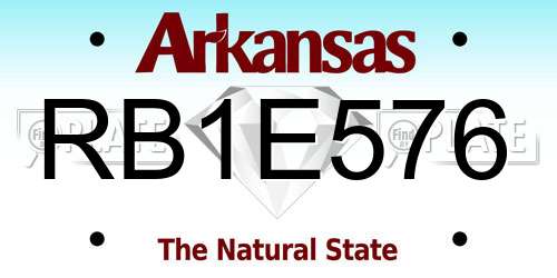 RB1E576 Arkansas License Plate