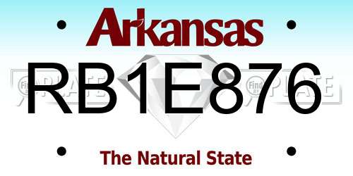 RB1E876 Arkansas License Plate