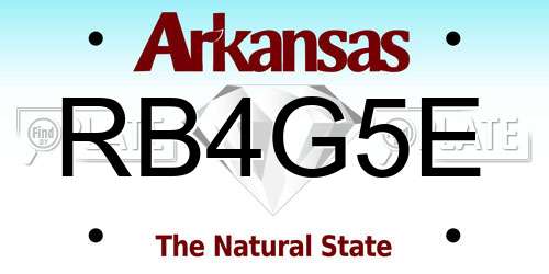 RB4G5E Arkansas License Plate