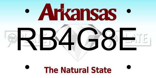 RB4G8E Arkansas License Plate