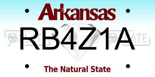 RB4Z1A Arkansas License Plate