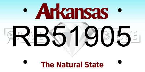 RB51905 Arkansas License Plate