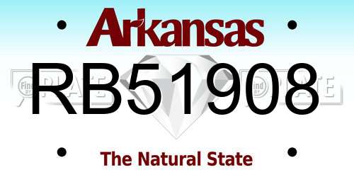 RB51908 Arkansas License Plate