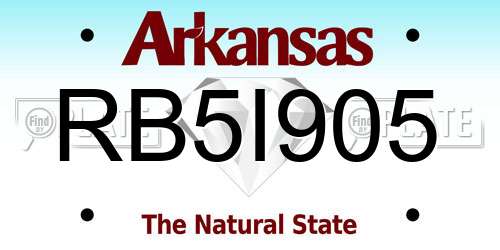 RB5I905 Arkansas License Plate