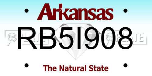 RB5I908 Arkansas License Plate