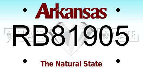 RB81905 Arkansas License Plate