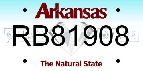 RB81908 Arkansas License Plate