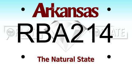RBA214 Arkansas License Plate