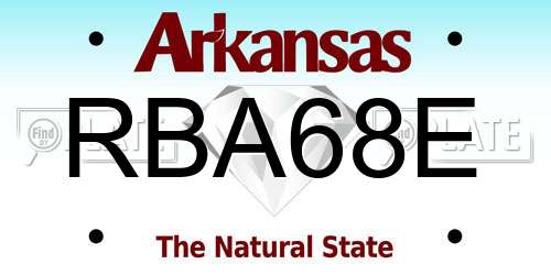 RBA68E Arkansas License Plate
