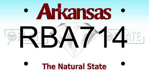 RBA714 Arkansas License Plate
