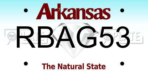 RBAG53 Arkansas License Plate
