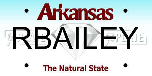 RBAILEY Arkansas License Plate