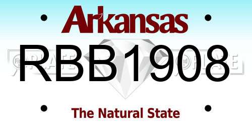 RBB1908 Arkansas License Plate
