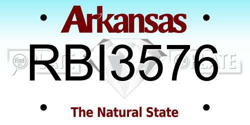 RBI3576 Arkansas License Plate