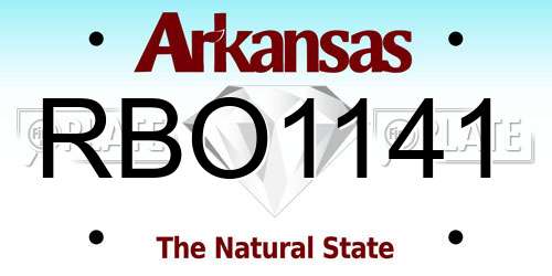 RBO1141 Arkansas License Plate