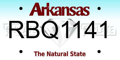 RBQ1141 Arkansas License Plate