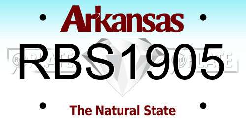 RBS1905 Arkansas License Plate