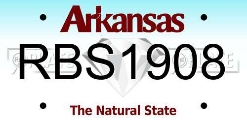 RBS1908 Arkansas License Plate