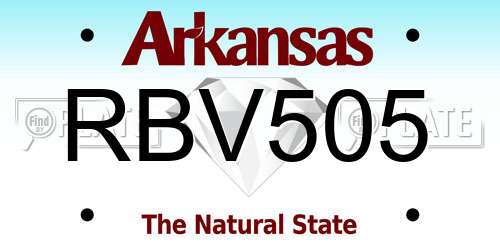 RBV505 Arkansas License Plate