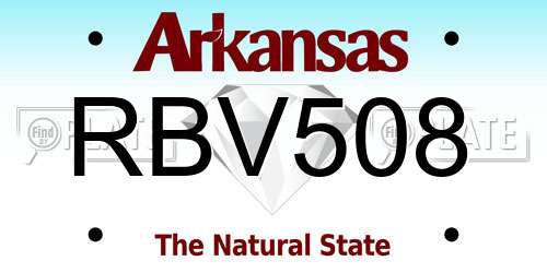 RBV508 Arkansas License Plate